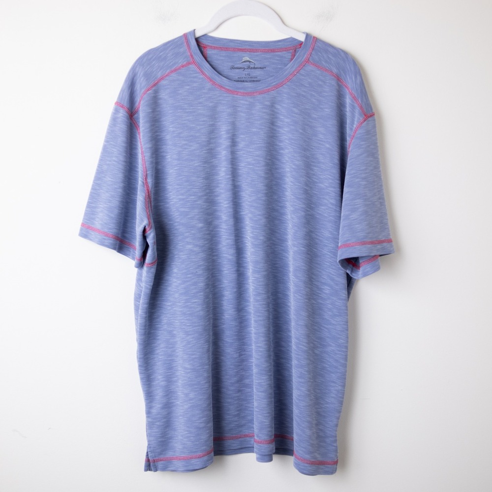 Tommy Bahama Paradise Blend T-Shirt Large Mens Lavender Gray Tencel Outdoor